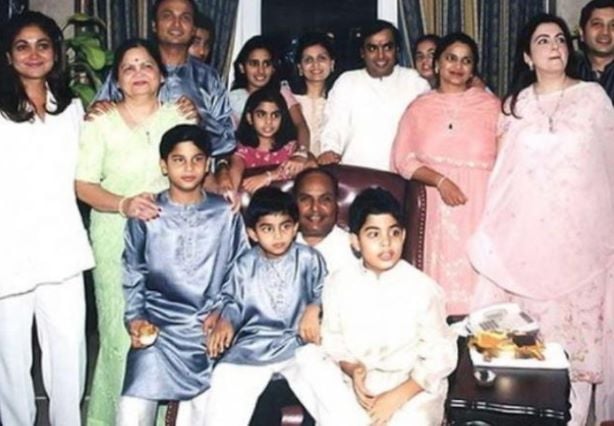 The family photograph of Dhirubai Ambani