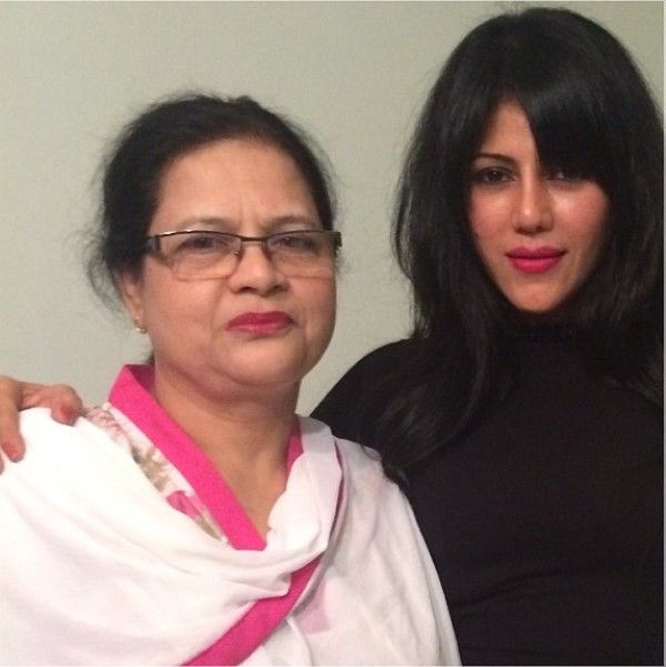 Warda Khan with her mother