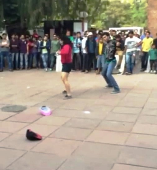 Yukti Arora and her partner in a dance competition at IIM-A