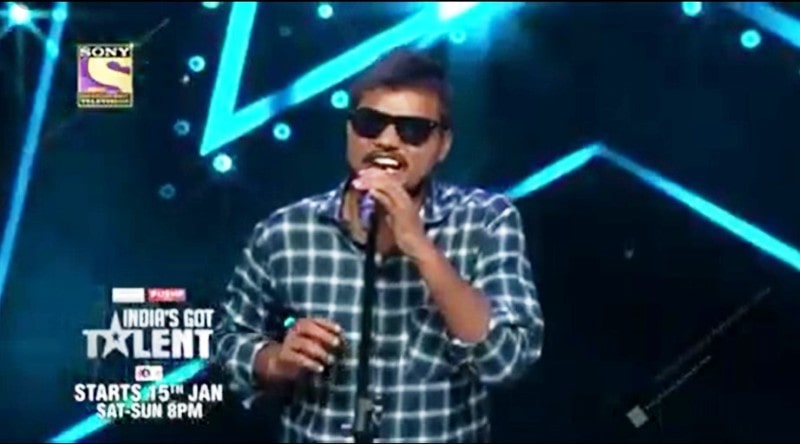 Abhay Sharma auditioning in India's Got Talent