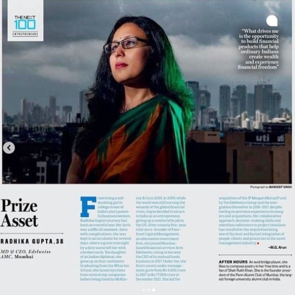 An article on Radhika Gupta published in the India Today magazine