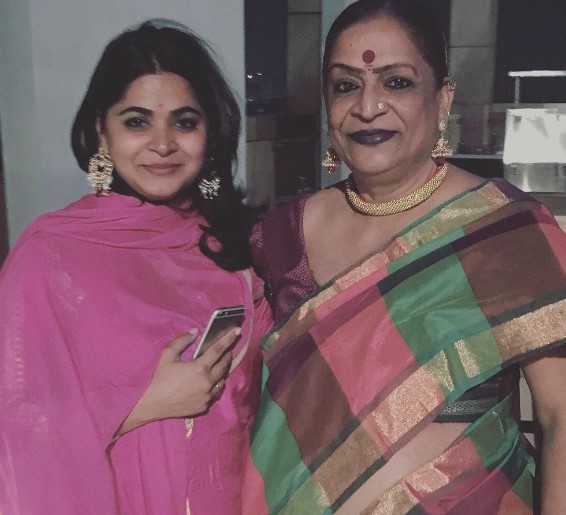 Ashwiny Iyer Tiwari with her mother