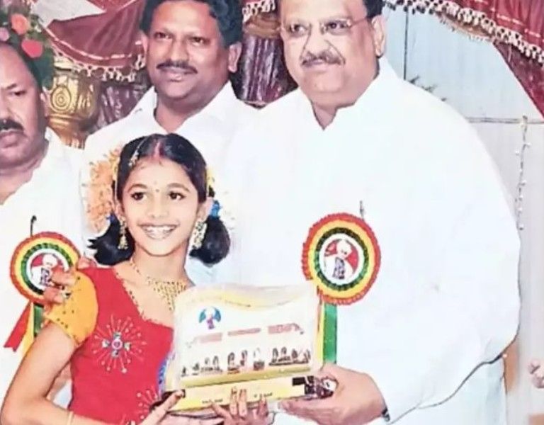 BVK Vagdevi as a child winning award for singing