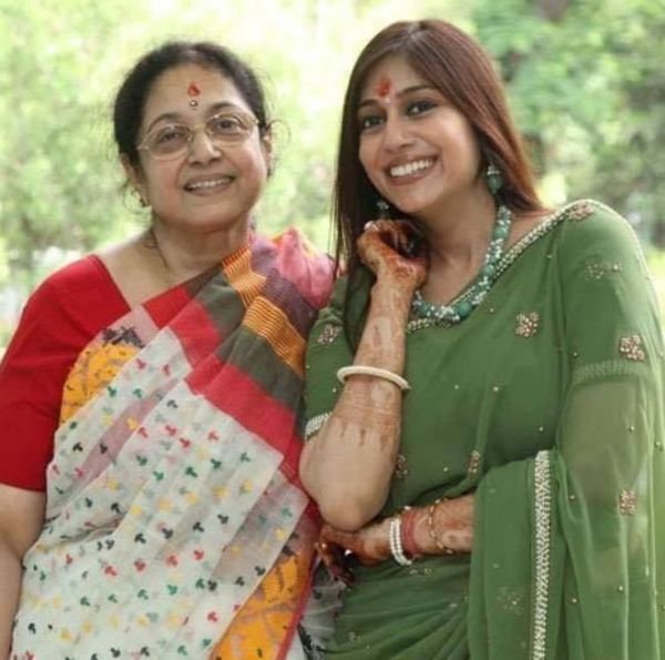 Baishali Dalmiya with her mother