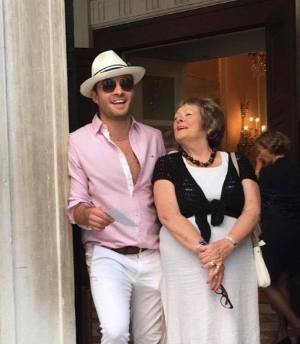 Ed Westwick with his mother