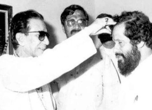 Eknath Shinde with Balasaheb Thackeray