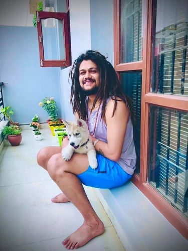 Hansraj Raghuwanshi and his pet dog
