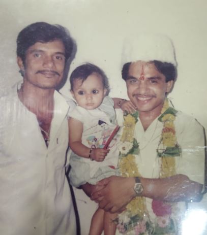 Himanshu Bavandar with his father and uncle in childhood