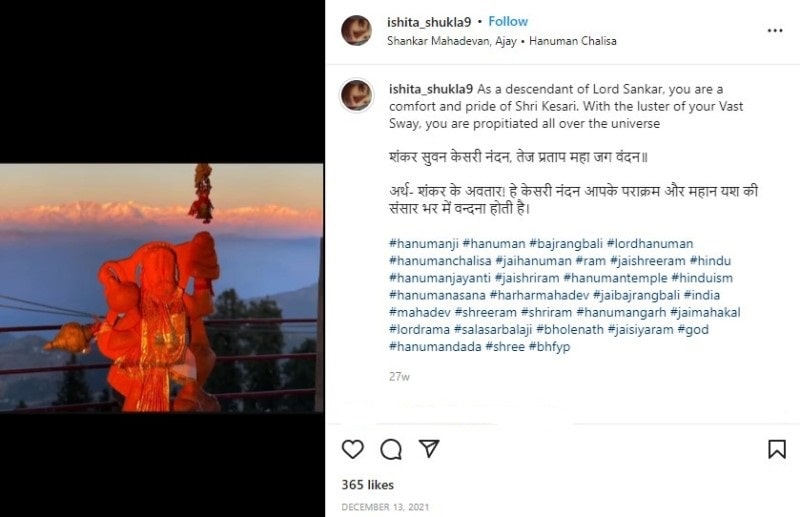 Ishita Shukla's Instagram post
