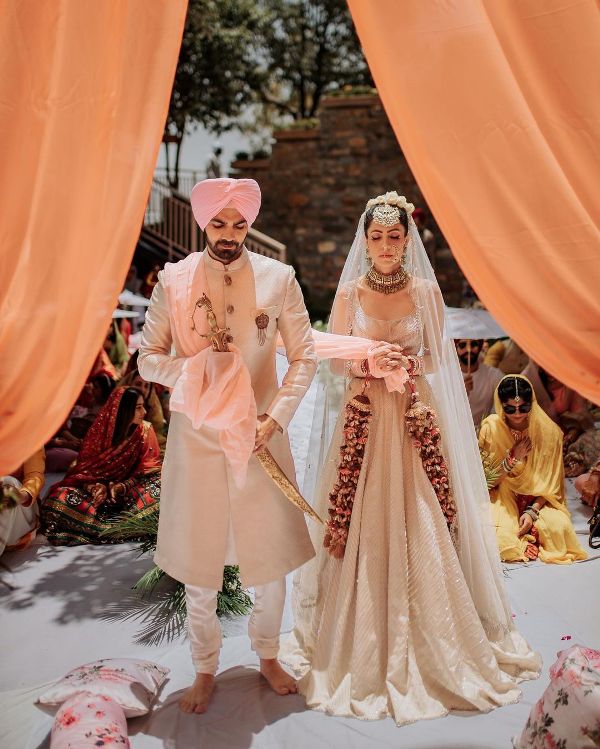 Karan V Grover and Poppy Jabbal's wedding photo