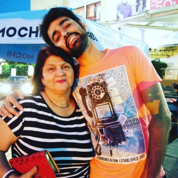 Karan V Grover's mother and brother