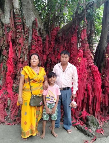 Nobojit Narzary with his parents