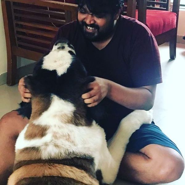 Picture of Faizal Malik with his dog