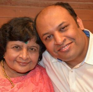 Pratik Sinha with his mother