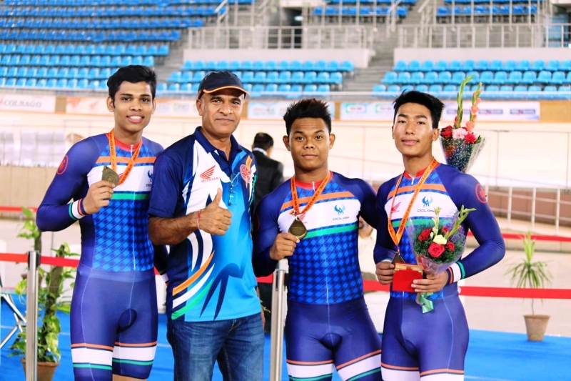 RK Sharma with the Indian team that had won the silver medal in the 2018 Junior World Championship