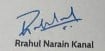 Rrahul Narain Kanal's signature