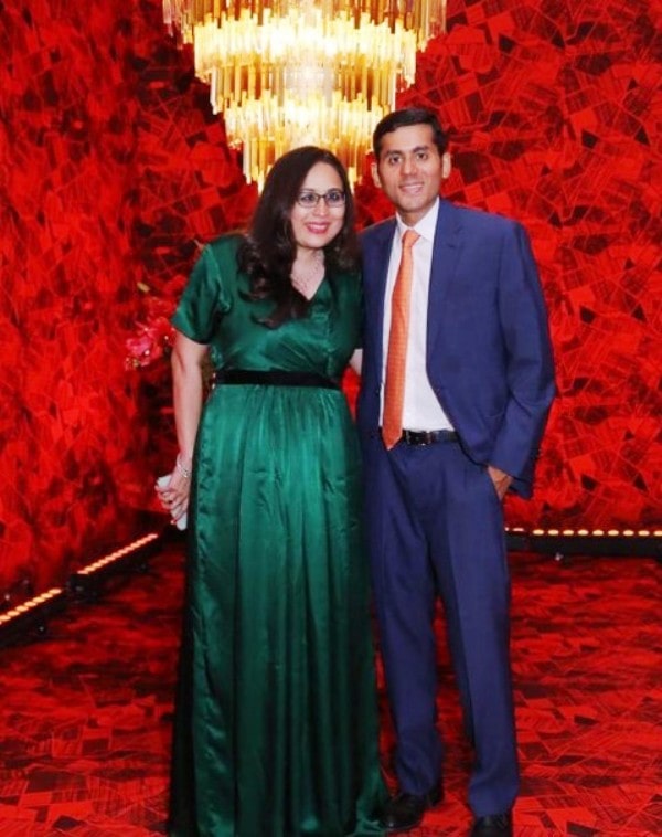 Radhika Gupta with her husband