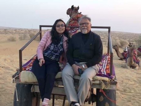 Radhika with her father