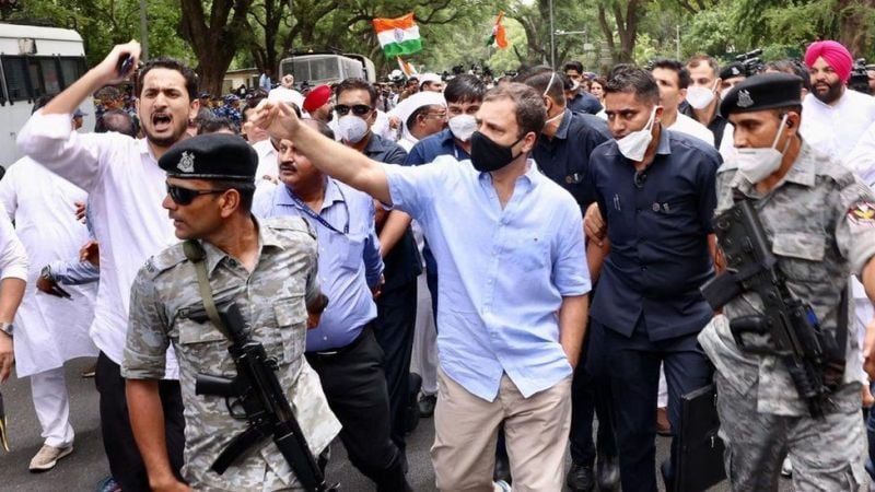 Rahul Gandhi marched to the Enforcement Directorate office in Delhi in June 2022