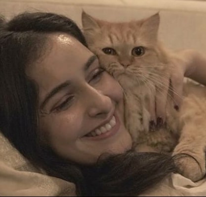 Sadia Khateeb with her pet cat