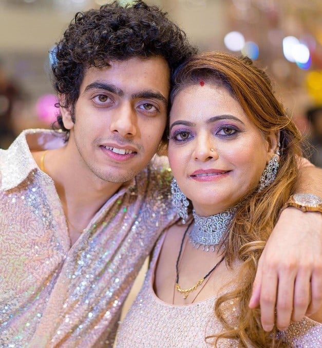 Sahil Mehta with his mother