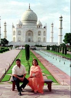 Sehba Musharraf with her husband during a visit to India