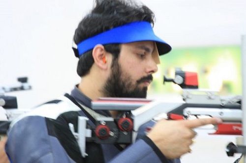 Sippy Sidhu while practising shooting