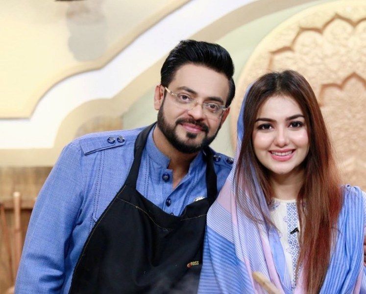 Syeda Tuba Anwar with Aamir Liaquat Hussain