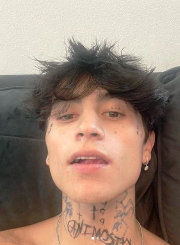 Cooper Noriega's tattoos on his face and neck