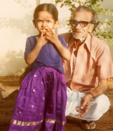 Childhood picture of Ginger Shankar with his grandfather