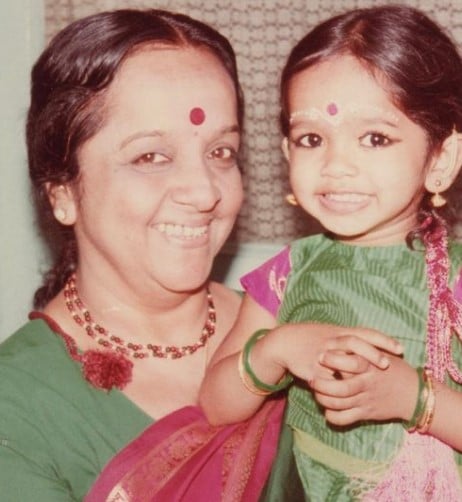A childhood picture of Gingger Shankar with her grandmother