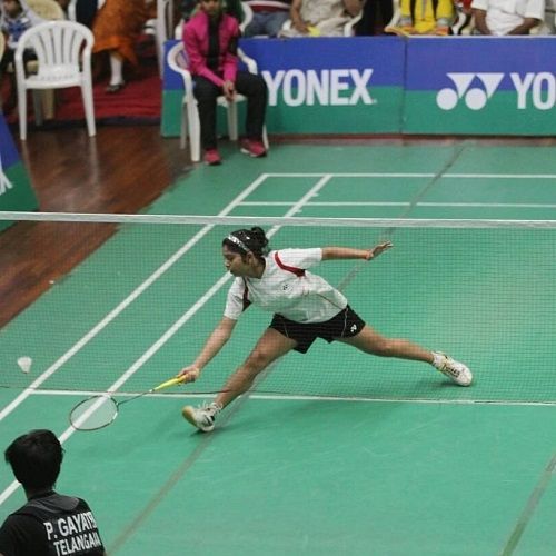 Aakarshi Kashyap in one of her matches