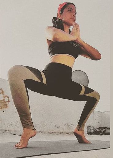 Amruta Pawara doing yoga