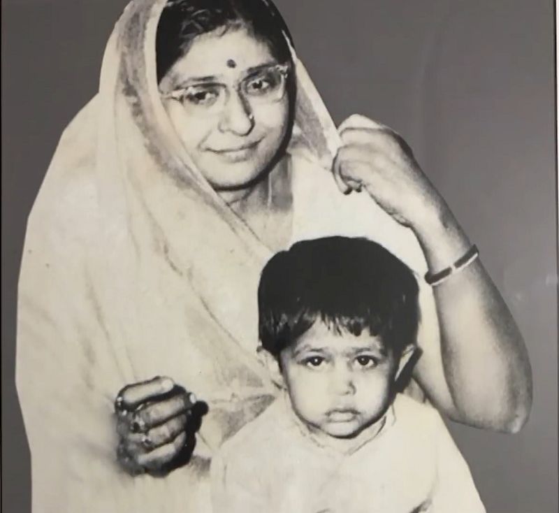 Ashish Chauhan as a child with his mother