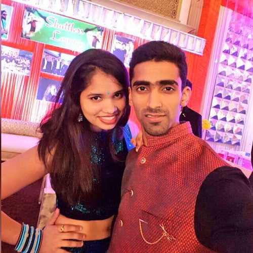 B. Sumeeth Reddy with his wife