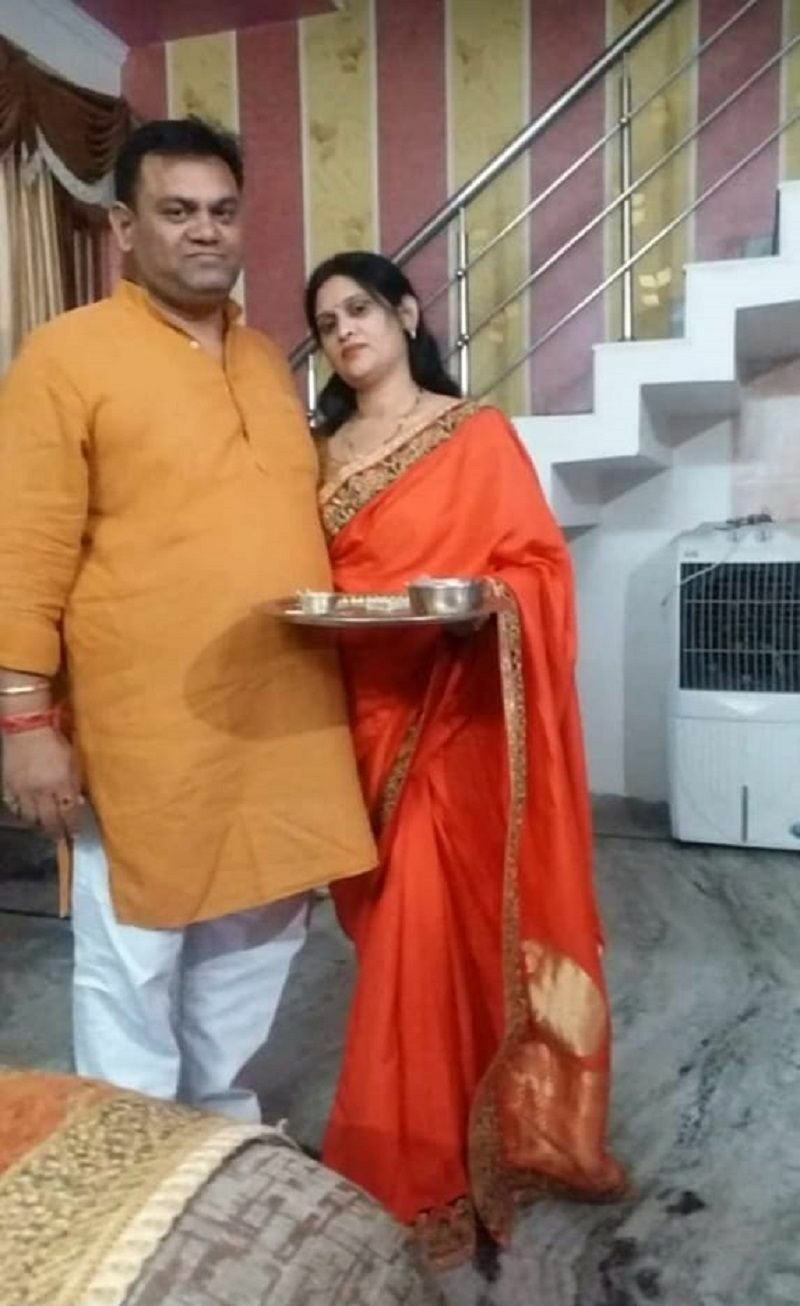 Dinesh Khatik with his wife