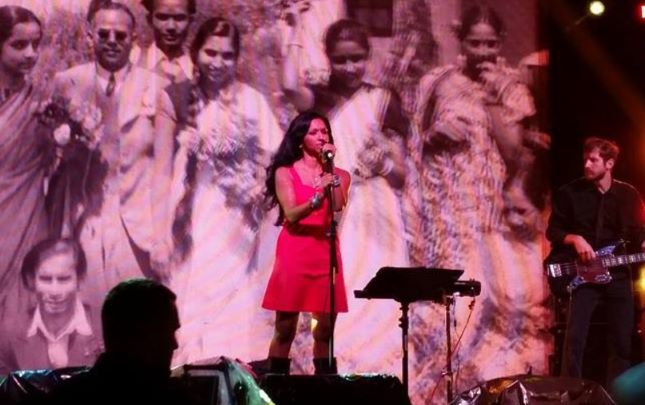 Ginger Shankar performing at a concert