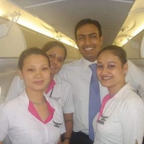 Harish Uthaman with his Paramount Airways colleagues
