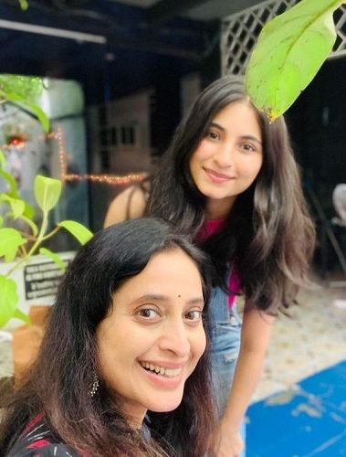 Kishori Godbole with her daughter