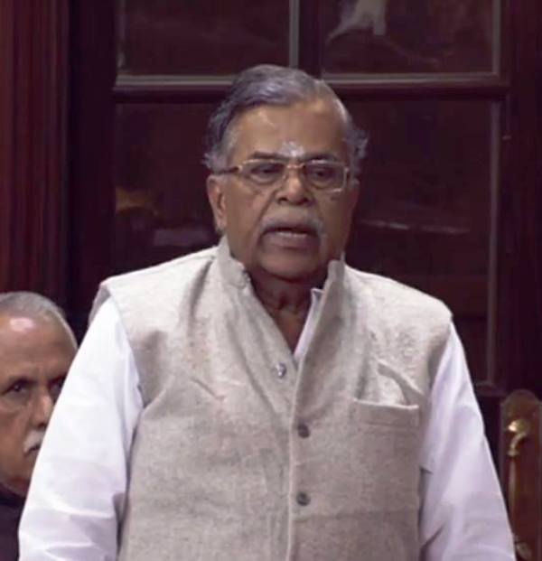 La. Ganesan while participating in a debate at Rajya Sabha