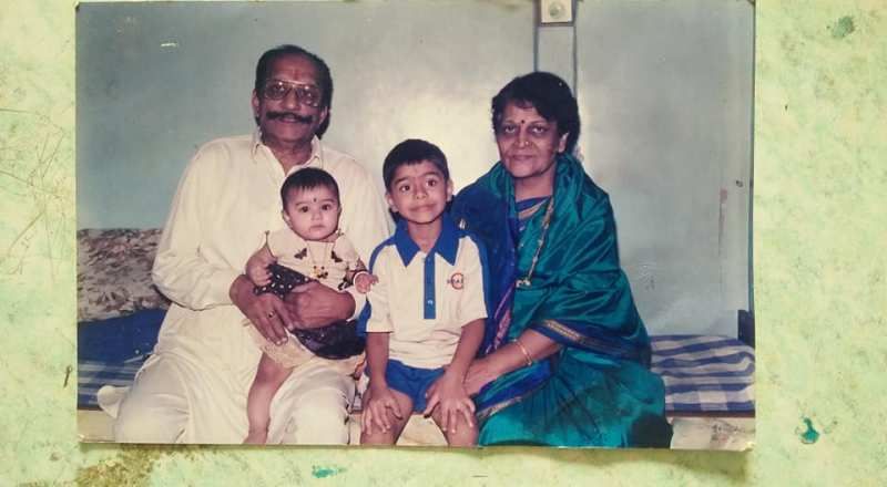 Makarand Padhye with his parents