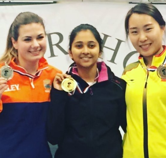 Mehuli Ghosh after winning gold medal in shooting in 2019