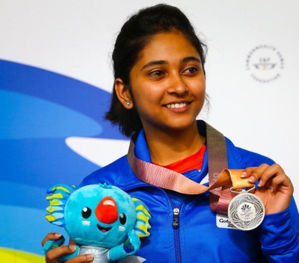 Mehuli Ghosh wins silver medal in final of women's 10m air rifle event at Commonwealth Games in Gold Coast