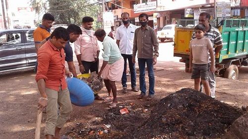 Praveen Nettar during a cleaning campaign