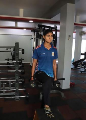 Radha Yadav inside the gym
