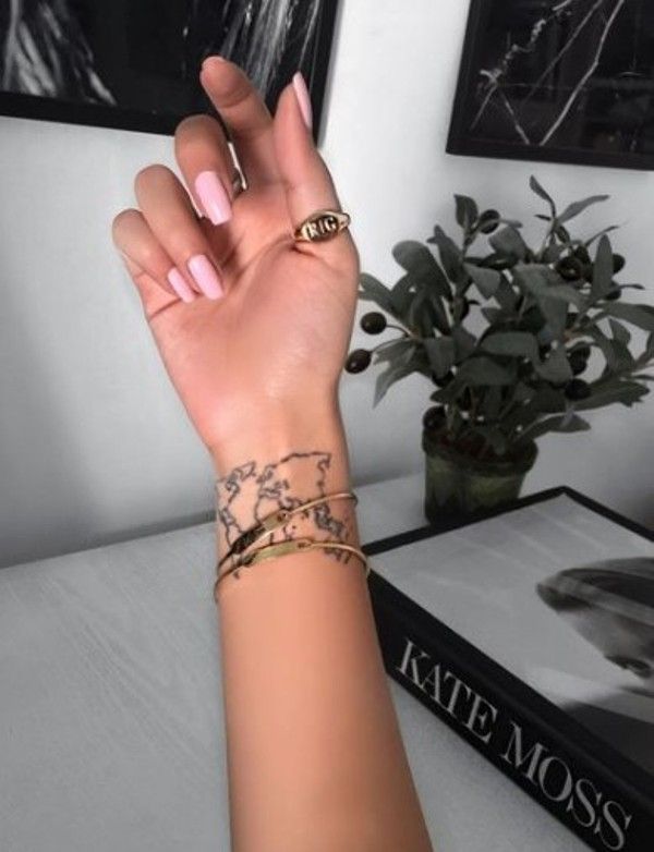 Rijuta Ghosh Deb's world map tattoo on her wrist