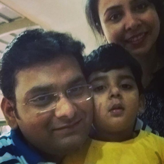 Rohit Ranjan with his wife and son
