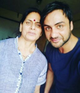 Rohit with his mother