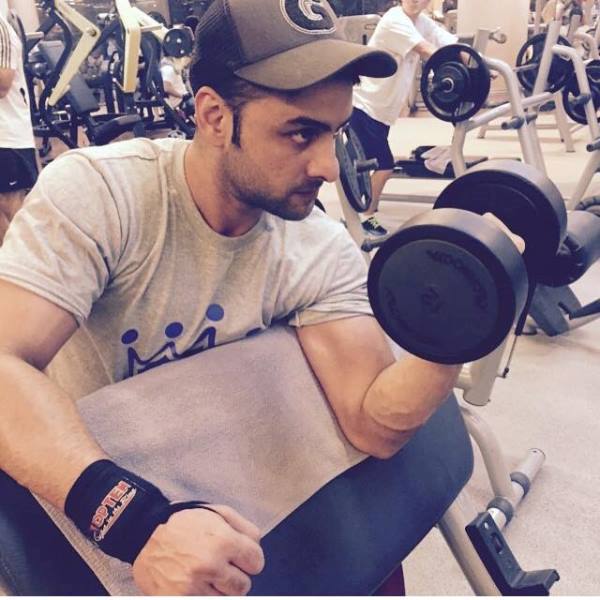 Rohit working out in gym