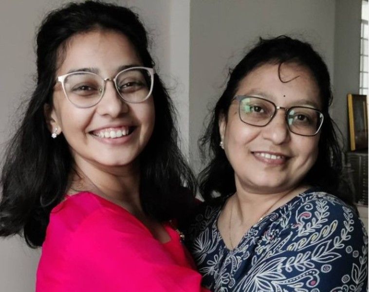 Rupal Nand with her mother